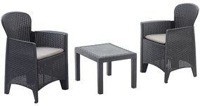 Kerti garnitúra AKITA, 3 részes, antracit színben I.P.A.E-Progarden