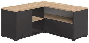 Fekete-natúr színű TV-állvány tölgyfa dekorral 90x45 cm Angle – TemaHome