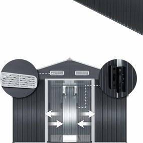 Deuba Kerti ház - 312x257x178 cm - antracit színben