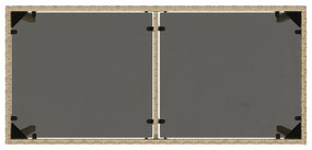bézs polyrattan üveglapos kerti asztal 115x54x74 cm