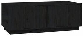 fekete tömör fenyőfa dohányzóasztal 110x50x40 cm