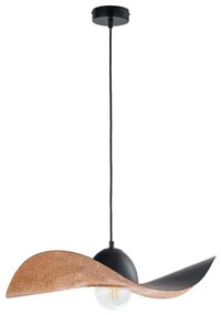 Csillár zsinóron KAPELLO 1xE27/60W/230V átm. 55 cm fekete/réz