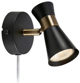 Markslöjd 108625 - Fali spotlámpa FOLIE 1xGU10/7W/230V fekete/sárgaréz