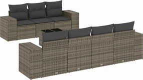 vidaXL 8 részes szürke polyrattan kerti ülőgarnitúra párnákkal