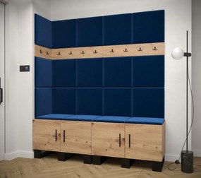 RUMIE 12 előszoba garnitúra - artisan tölgy, kék panelek