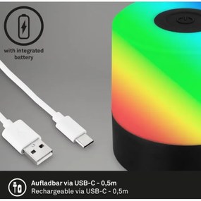Briloner 7462015 - LED RGB újratölthető asztali lámpa LED/1,5W/5V IP44 fekete