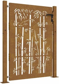 vidaXL Corten acél, bambusz mintás kerti kapu 100x125 cm