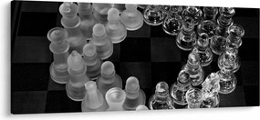 Kép - fekete-fehér sakk (120x50 cm)