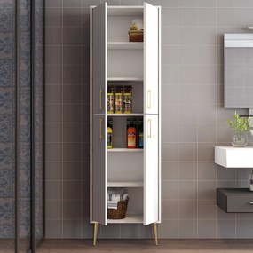 Tároló szekrény Berlin A - Fehér, Arany