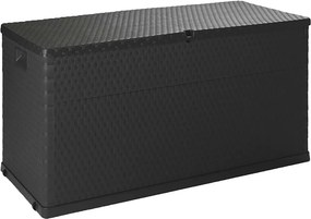 Antracitszürke Pp Rattan Kerti Tárolóláda 120 X 56 X 63 Cm