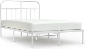 vidaXL fehér fém ágykeret fejtámlával 120x190 cm