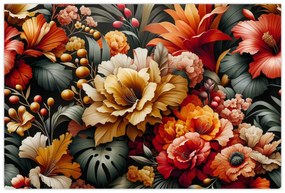 Kép - Narancs-vörös virágok (90x60 cm)