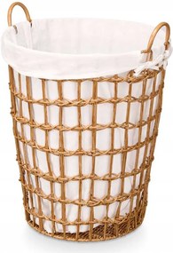 Szennyestartó Kosár Fogantyúkkal Fonott Műanyag 43X46X59 CM Barna