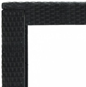 fekete polyrattan kerti bárasztal 100 x 60,5 x 110,5 cm