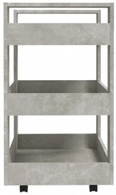 betonszürke szerelt fa zsúrkocsi 60 x 45 x 80 cm