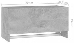 betonszürke szerelt fa ruhásszekrény 70 x 32,5 x 35 cm