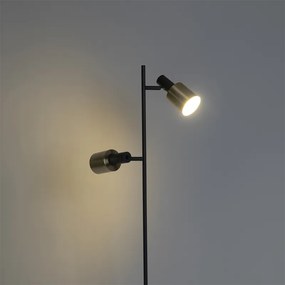 Design állólámpa fekete arannyal 2-lámpás - Stijn