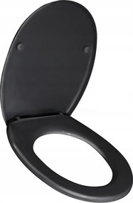 Wc Ülőke Fekete Lassan Záródó Duroplaszt Univerzális Erős Kemény