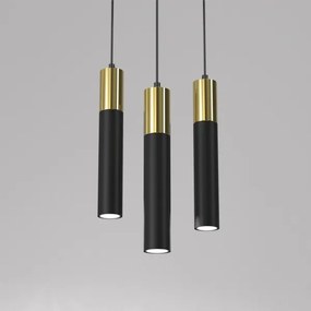 Csillár zsinóron CASSA 3xGU10/8W/230V fekete/arany