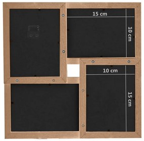 világosbarna MDF kollázs képkeret 24 db 10 x 15 cm-es képhez