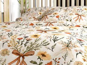 Polipamut ágynemű FLORAL RIBBON POLY krém színű Ágyneműhuzat mérete: 2 db 70 x 90 cm | 200 x 220 cm