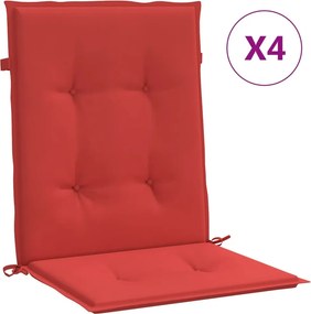 vidaXL 4 db piros oxford szövet háttámlás székpárna 100x50x3 cm