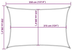 világoszöld HDPE napvitorla 160 g/m² 2,5 x 3,5 m