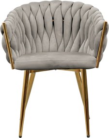 Étkezőszék, szürkésbarna Taupe Velvet szövet/gold króm arany, DEILA