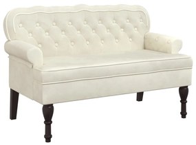 krémszínű bársonypad háttámlával 119,5 x 64,5 x 75 cm