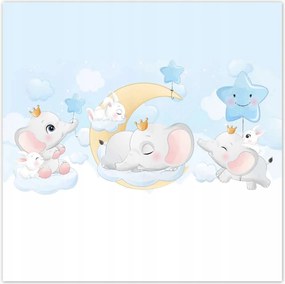 Poszterek 140x140 Elefánt- és nyúlcsalád