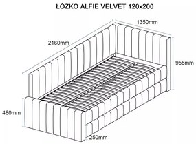 Alfie Velvet ágykeret bézs 120x200cm