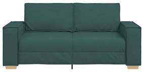 kétszemélyes sötétzöld szövetkanapé 140 cm