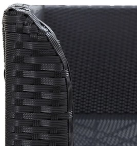 2 db fekete polyrattan kerti sarokkanapé
