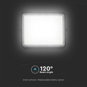 LED kültéri napelemes reflektor 20W, 3,2V, 4000K, fekete + távirányító