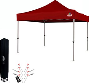 Összecsukható Kerti Pavilon 3x3 m | Prémium UV/PVC Védelem | Masszív BRIMO Vázszerkezet | Gyors Összeszerelés Szerszám Nélkül - falak nélkül - Piros