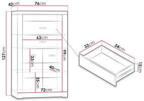 Komód Nadenas N6 (sötét kőris) . 1103655