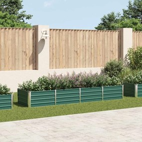 vidaXL zöld horganyzott acél kerti magaságyás 320 x 80 x 45 cm