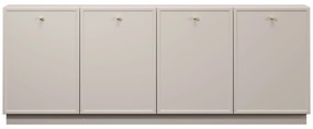 Lorini négyajtós komód 200 cm - kasmír / arany fogantyúk