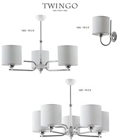 Jupiter 1405 - TW 5 B - Csillár rúdon TWINGO 5xE27/60W/230V
