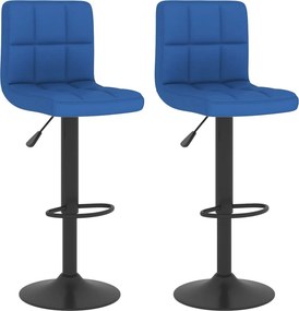 vidaXL 2 db kék szövet bárszék