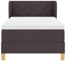 Boxspring Ágy Matrac Vele Sötétbarna, 100x200 cm, Szövet