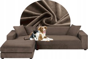 Teljes Sarok Huzat Kanapé Kakaóbarna Velúr Rugalmas 2+2 személyes
