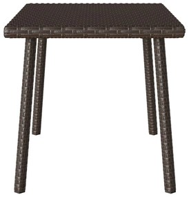 téglalap barna polyrattan kerti dohányzóasztal 60x40x37cm