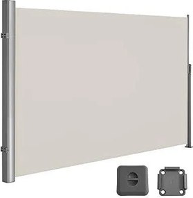 Oldalsó napellenző, kihúzható, 200 × 400 cm, bézs