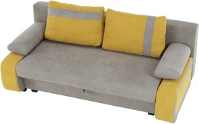 Kinyitható kanapé, szürke-barna/sárga, BOLIVIA
