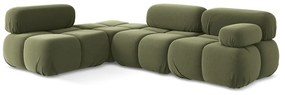 Világoszöld bársony moduláris sarokkanapé (bal oldali) Lokua – Makamii