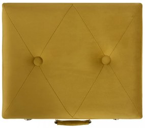 mustársárga bársony tárolóülőke 40 cm