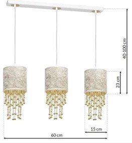 Csillár zsinóron ALMERIA 3xE27/60W/230V