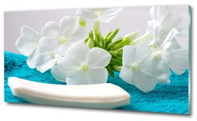 Egyedi üvegkép Fehér virágok spa osh-89406381