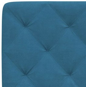 kék bársony fejtámla párna 90 cm